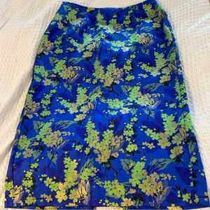 ASOS Blue and Green Floral Pencil Skirt